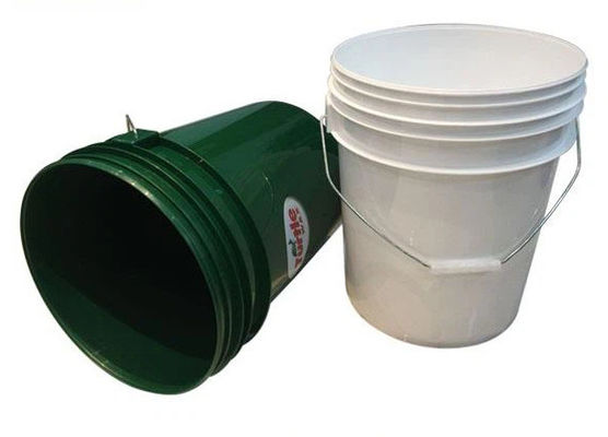 20 litrów, 5 galonów plastikowych pojemników z metalowymi uchwytami do przechowywania farb