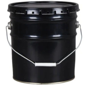 10L czarny metalowy wiadro z pokrywą otwartą głowę wiadro z farbą z krągłą pokrywą