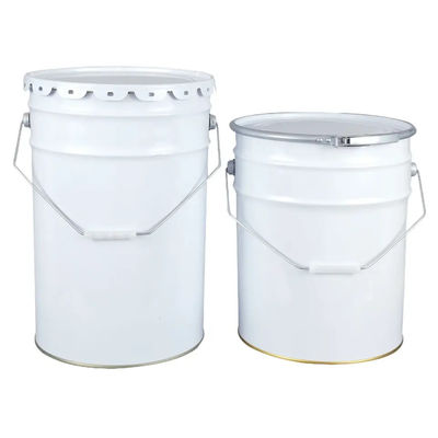 5L Powder Coating Metal Paint Bucket Black Handle Biały kolor