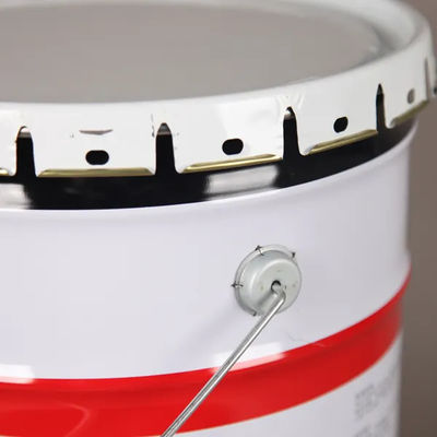 5L Powder Coating Metal Paint Bucket Black Handle Biały kolor